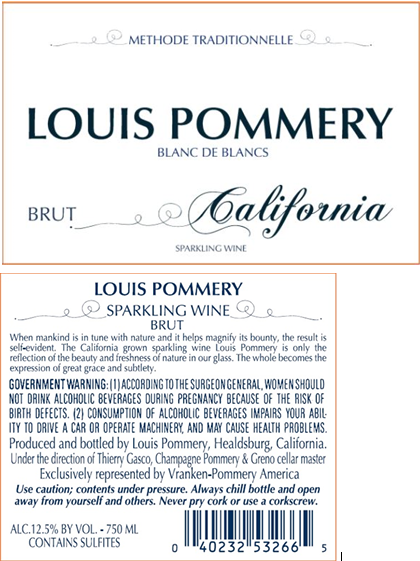 TABC label artwork for LOUIS POMMERY BLANC DE BLANCS