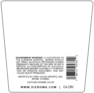 TABC label artwork for VIEROMA Cacao Liqueur
