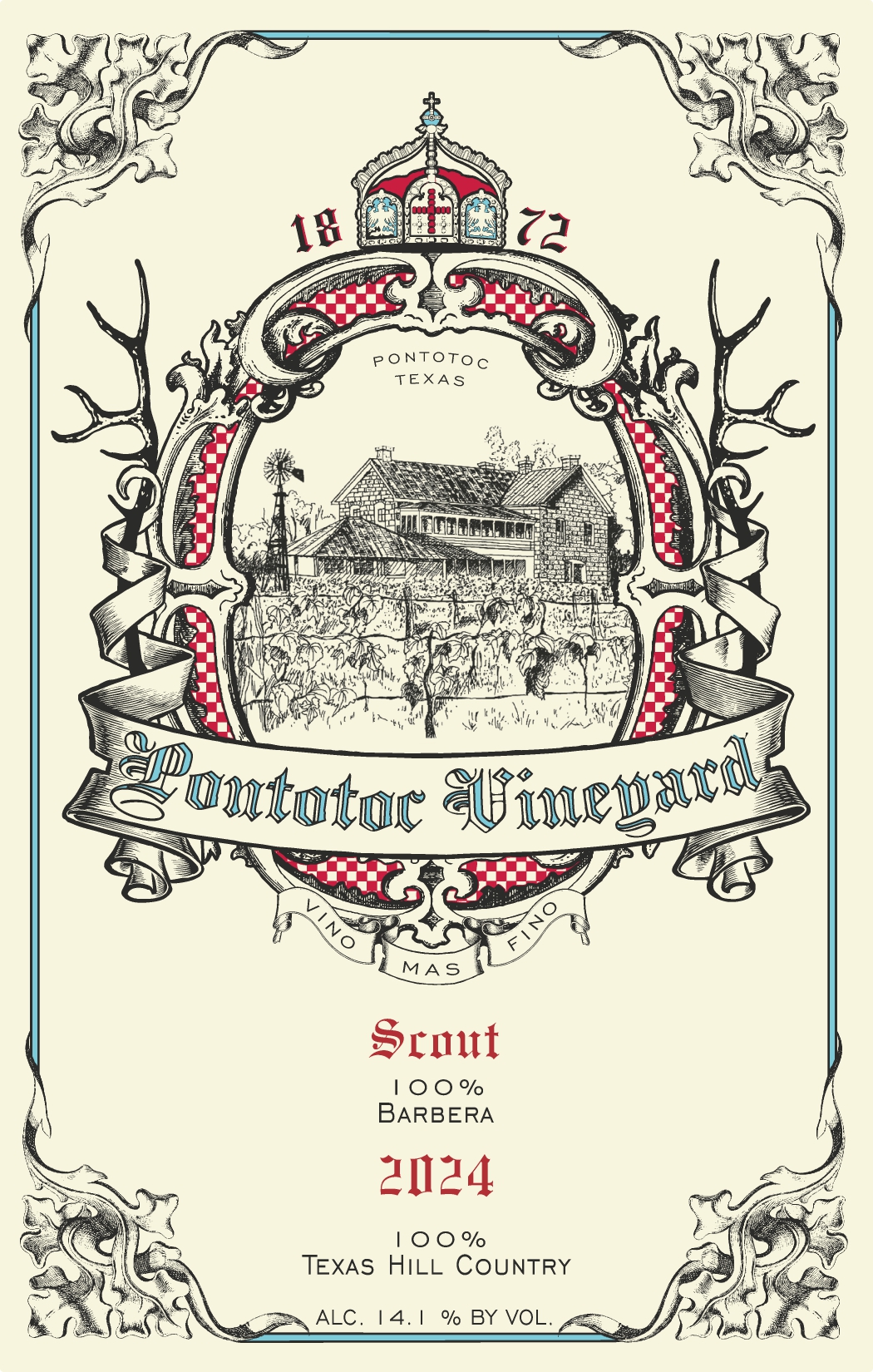 TABC label artwork for Pontotoc Vineyard Scout Barbera
