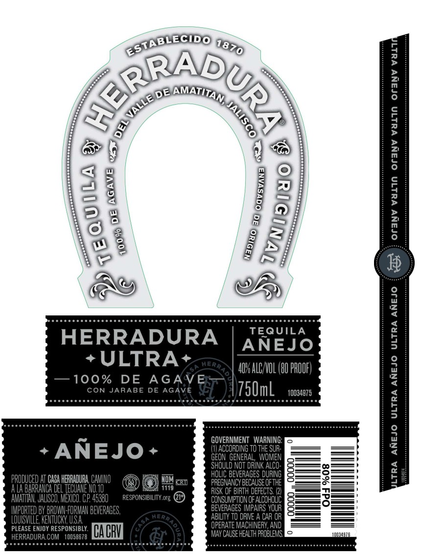 TABC label artwork for Herradura Ultra Anejo