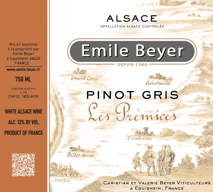 TABC label artwork for Emile Beyer Pinot Gris Les Premices
