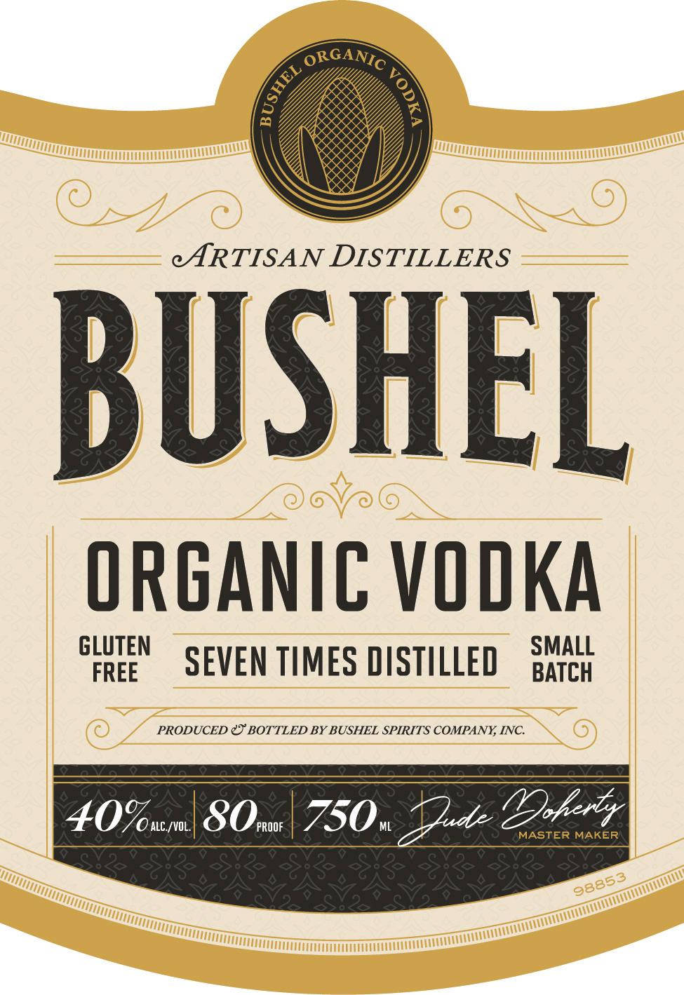 TABC label artwork for BUSHEL - Organic Vodka
