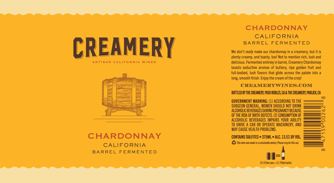 TABC label artwork for CREAMERY CHARDONNAY CALIFORNIA