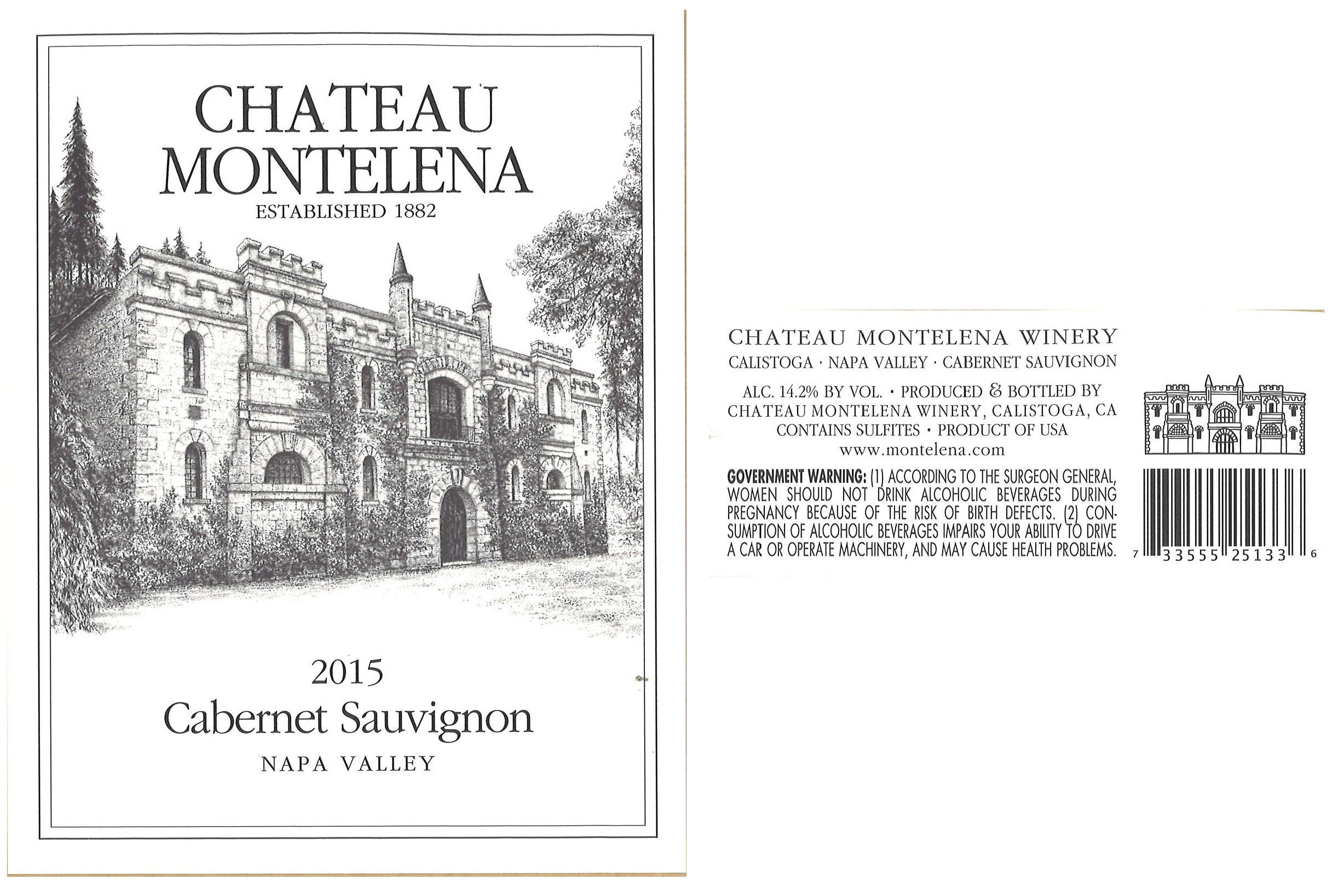 TABC label artwork for Chateau Montelena Napa Valley Cabernet Sauvignon