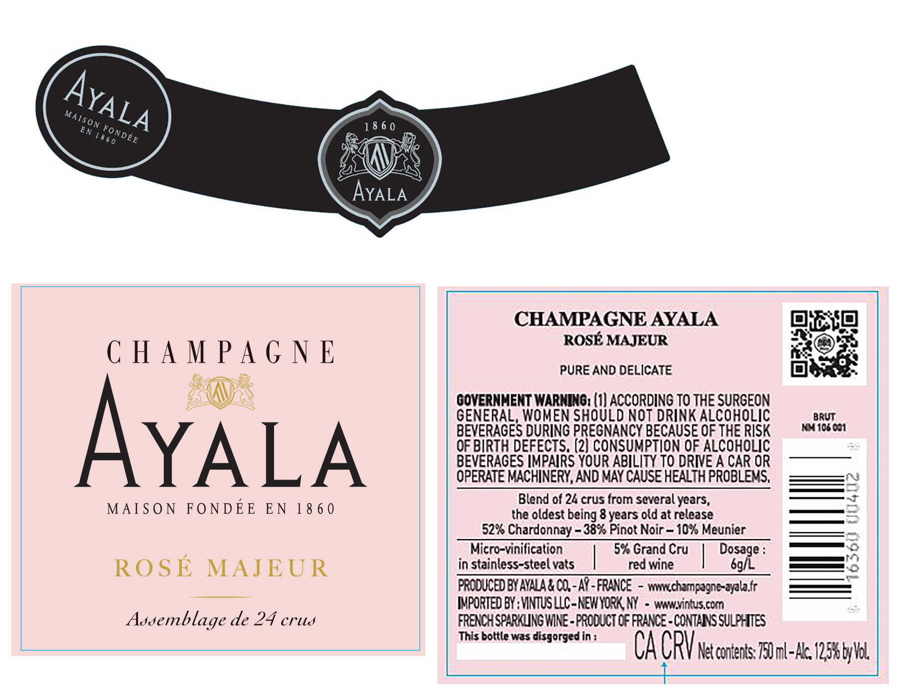 TABC label artwork for Champagne Ayala Rose Majeur