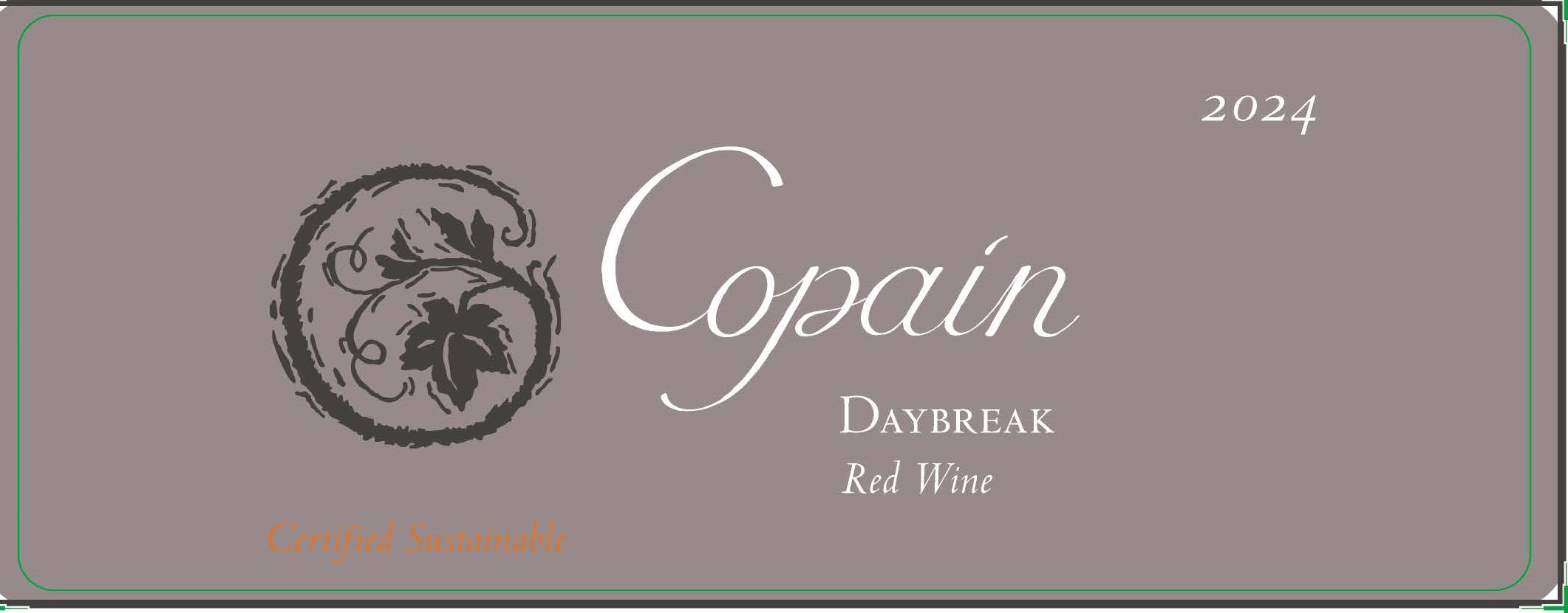 TABC label artwork for Copain Daybreak Red Wine North Coast