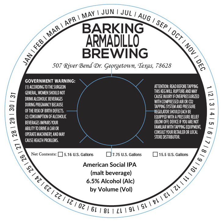TABC label artwork for American Social IPA