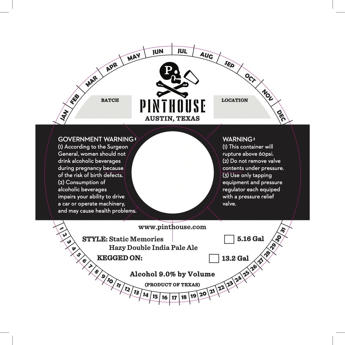 TABC label artwork for Static Memories