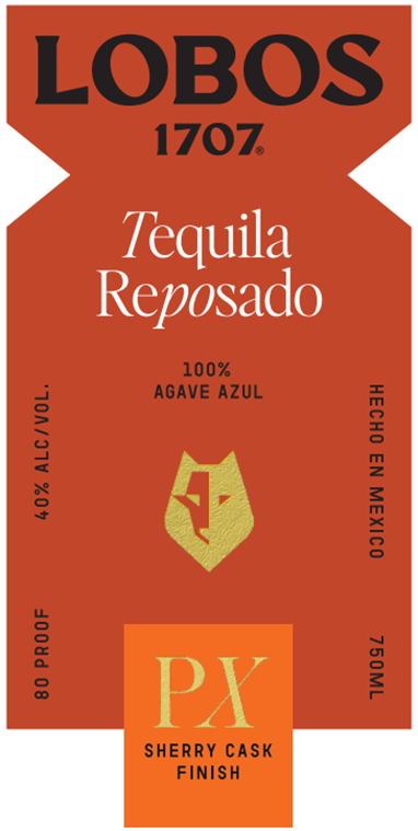 TABC label artwork for Lobos 1707 Tequila Reposado 100% Agave Azul