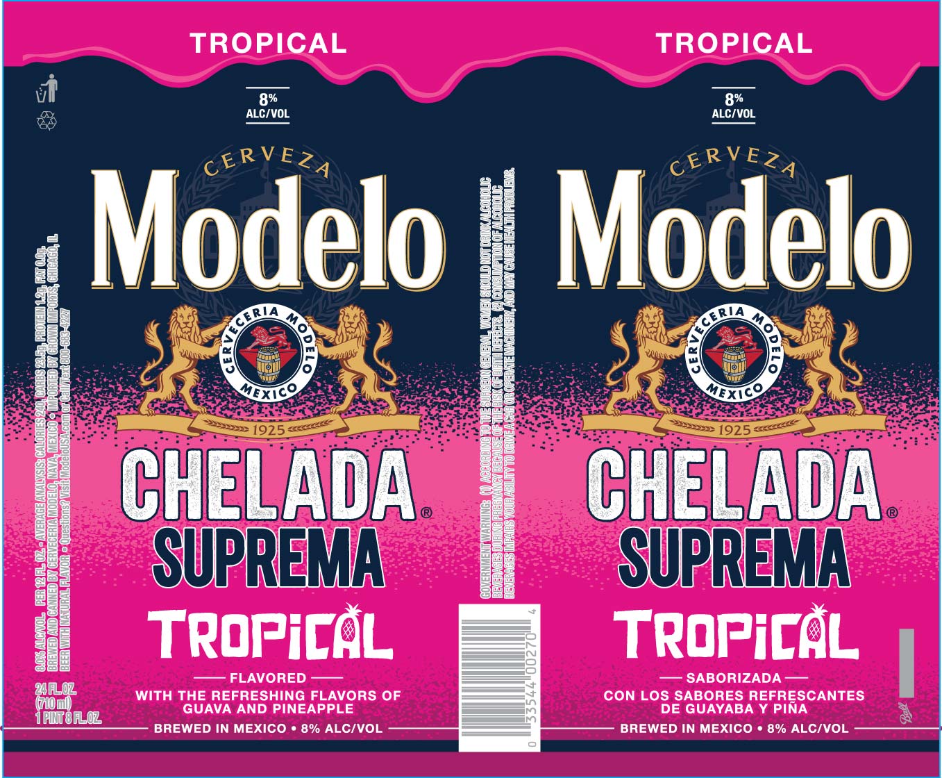 TABC label artwork for Modelo Chelada Suprema Tropical