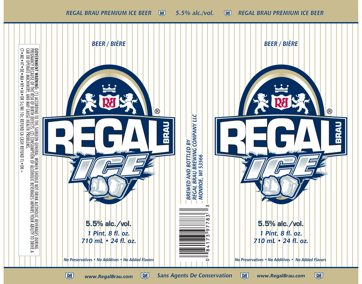 TABC label artwork for Regal Brau Ice
