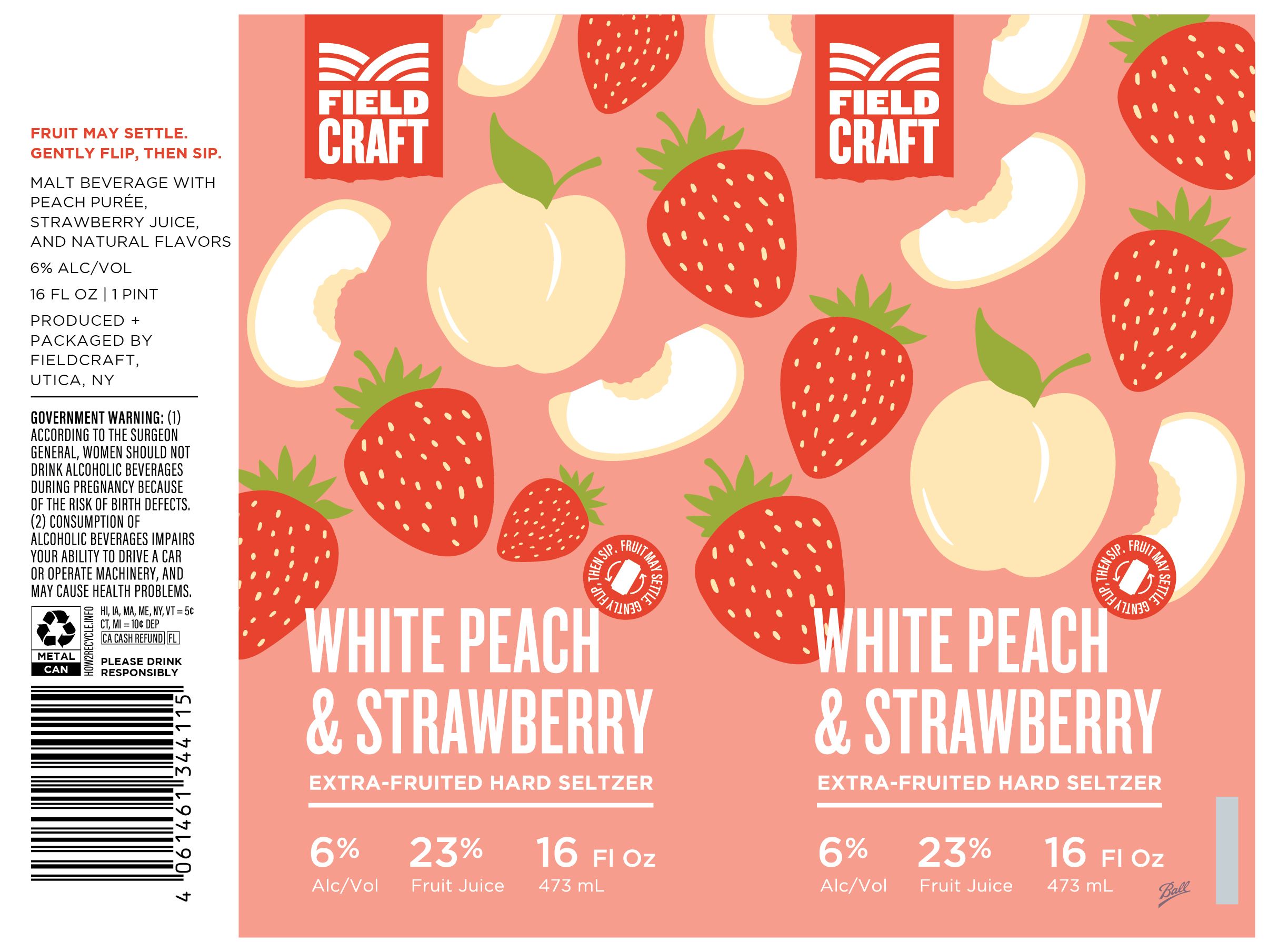 TABC label artwork for FieldCraft White Peach & Strawberry