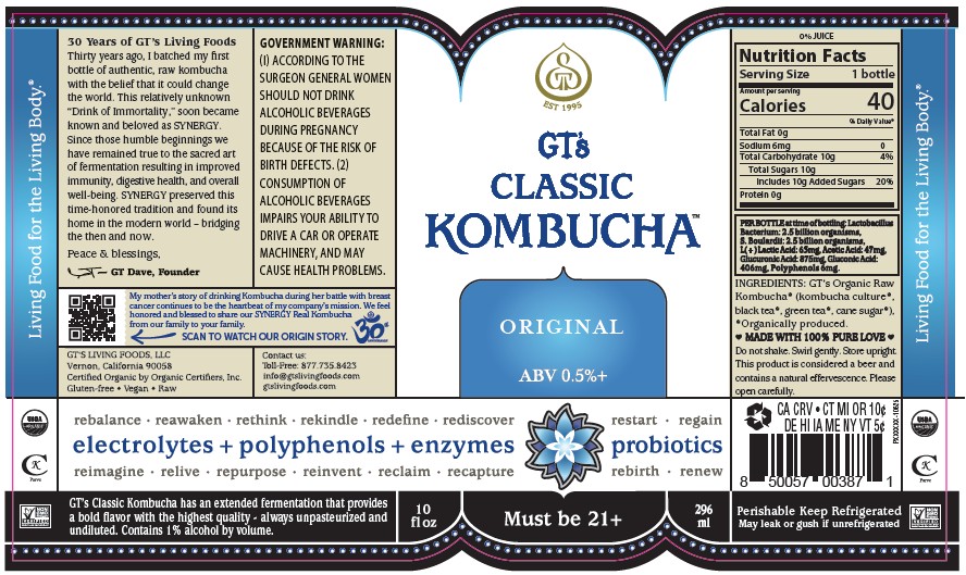TABC label artwork for GT's CLASSIC KOMBUCHA Original 10oz
