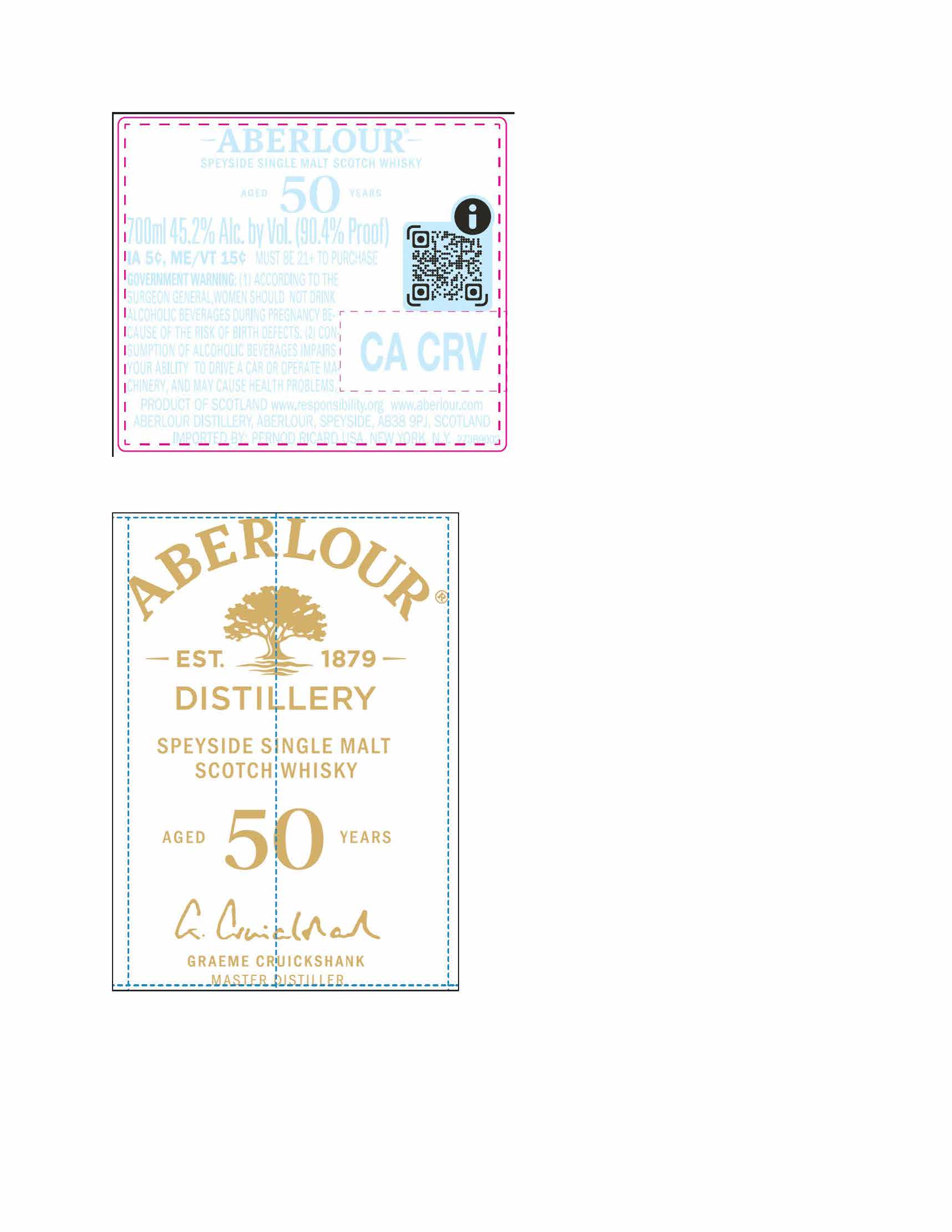 TABC label artwork for Aberlour 50 YO Scotch Whisky