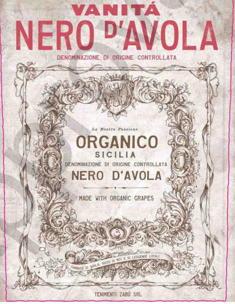 TABC label artwork for TENIMENTI ZABU VANITA