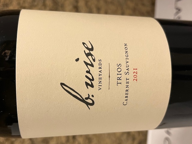 TABC label artwork for B. Wise Vineyards 'TRIOS' Cabernet Sauvignon Moon Mountain District
