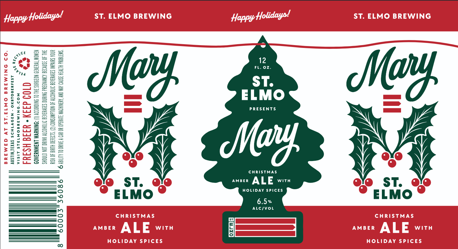TABC label artwork for Mary Christmas