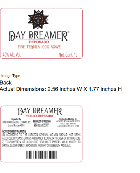 TABC label artwork for Day Dreamer Reposado