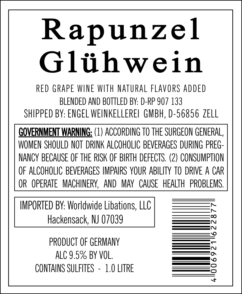TABC label artwork for RAPUNZEL GLÜHWEIN