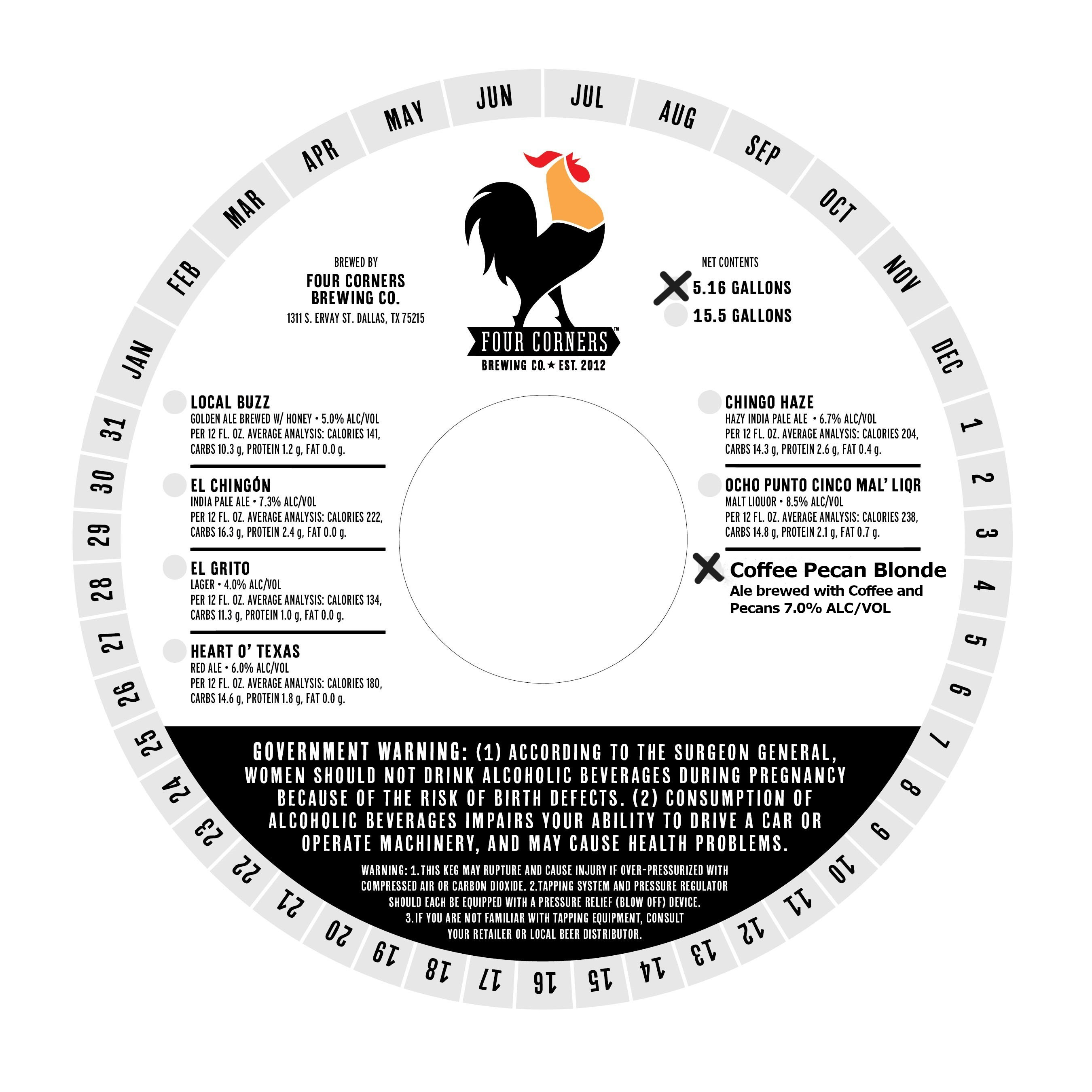 TABC label artwork for Coffee Pecan Blonde