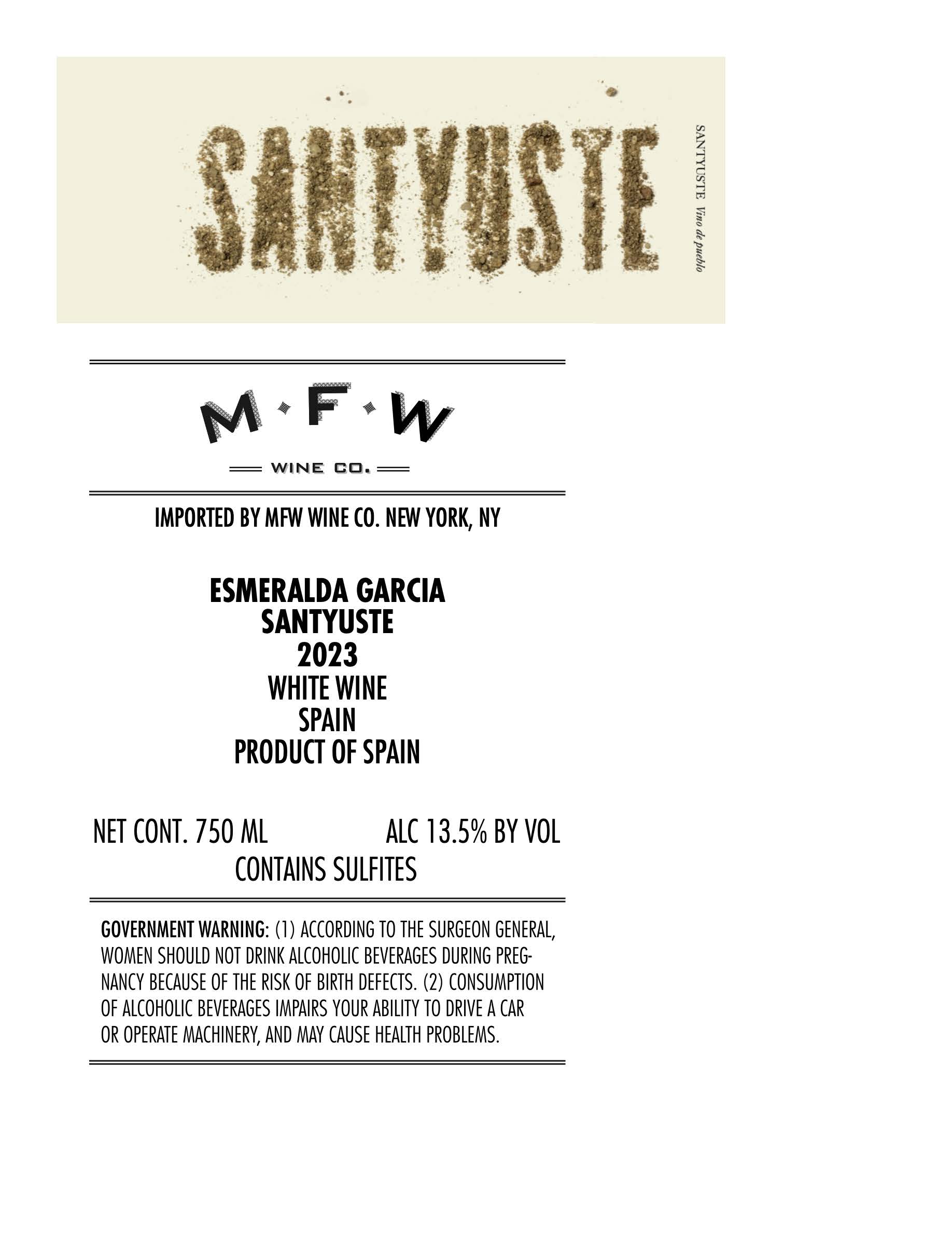 TABC label artwork for Esmeralda Garcia SantYuste