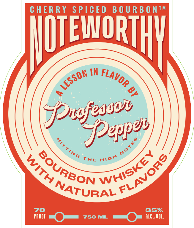 TABC label artwork for Noteworthy Cherry Spiced Bourbon Professor Pepper Whiskey