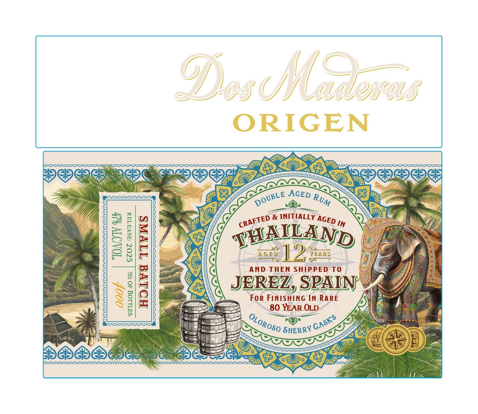 TABC label artwork for DOS MADERAS ORIGEN THAILAND RUM