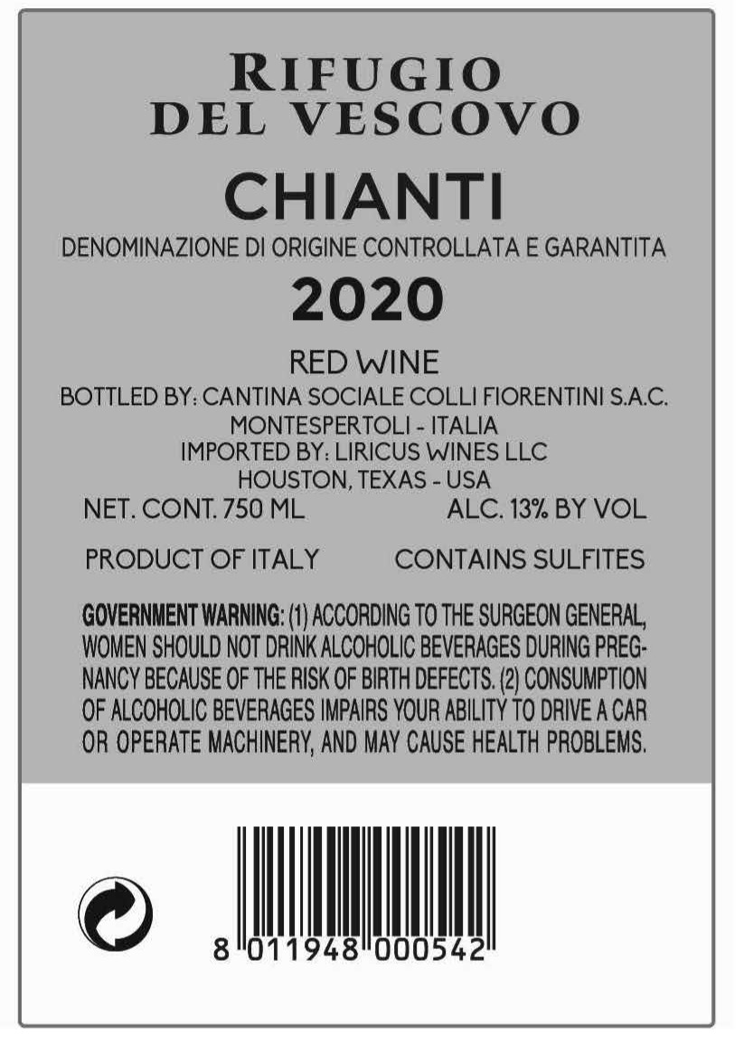 TABC label artwork for RIFUGIO DEL VESCOVO CHIANTI