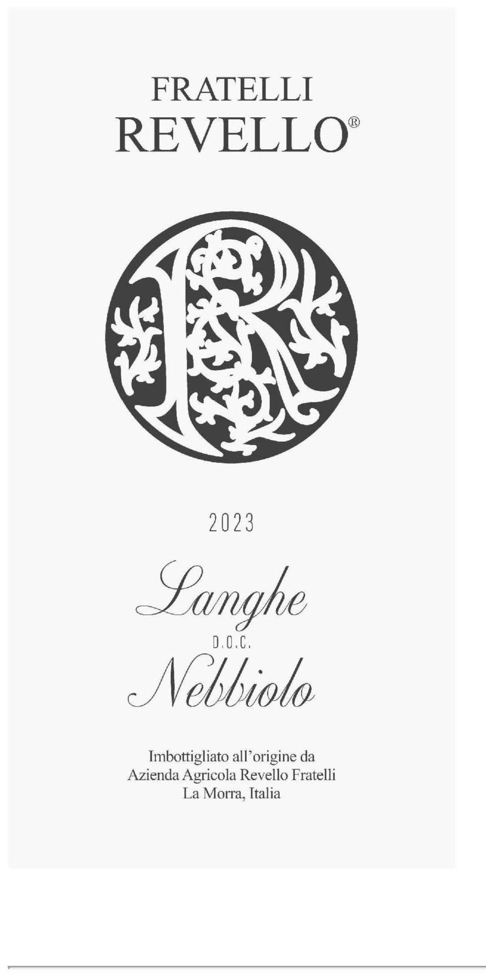 TABC label artwork for FRATELLI REVELLO NEBBIOLO