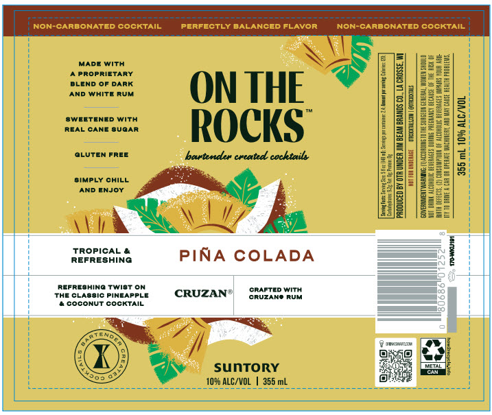 TABC label artwork for On The Rocks Pina Colada Can