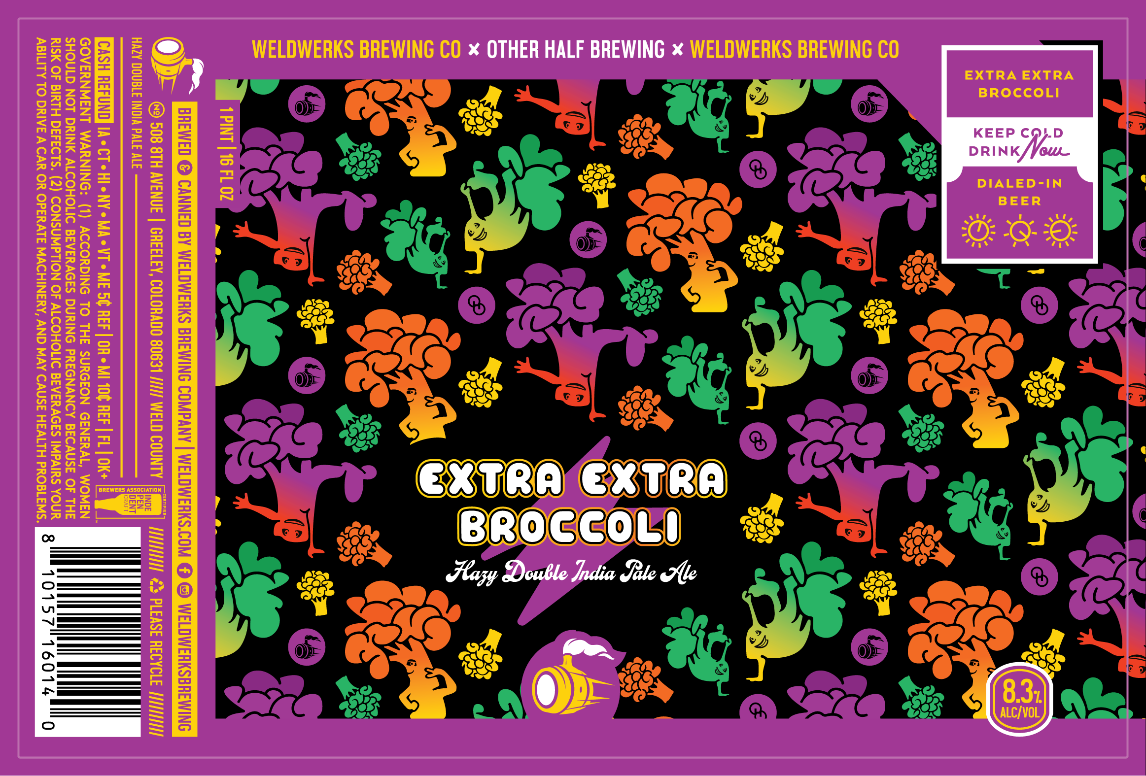 TABC label artwork for Extra Extra Broccoli
