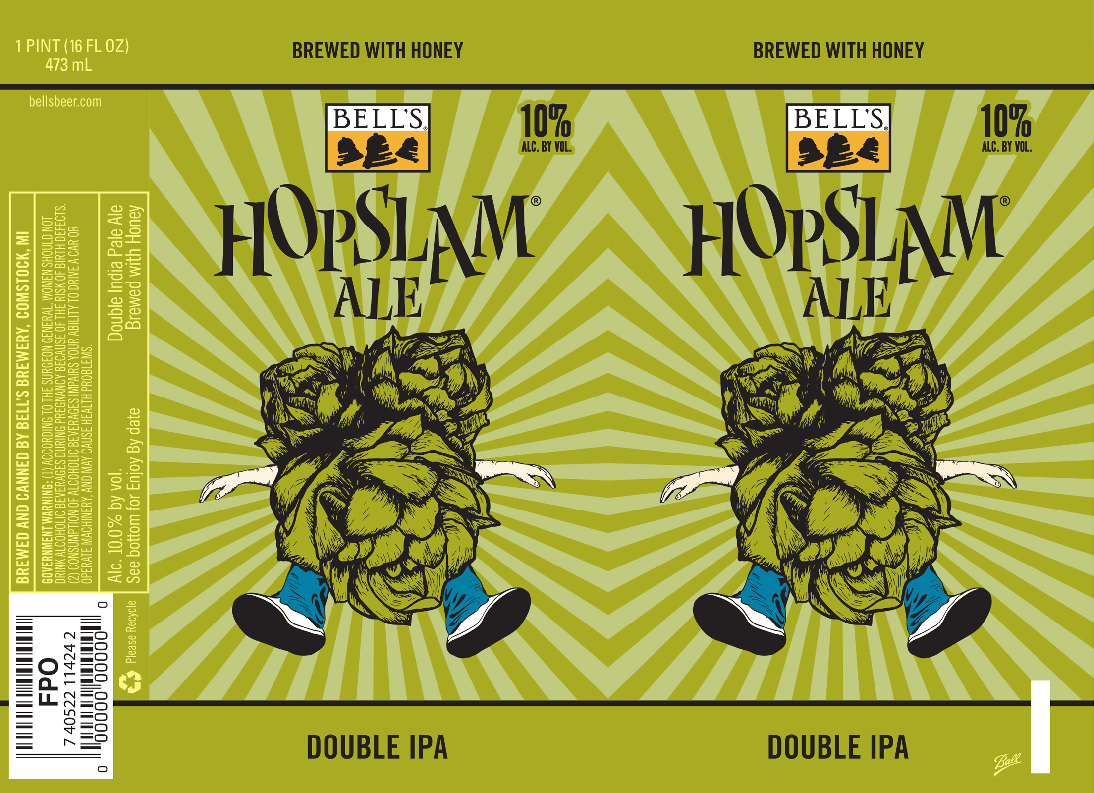 TABC label artwork for BELL'S HOPSLAM