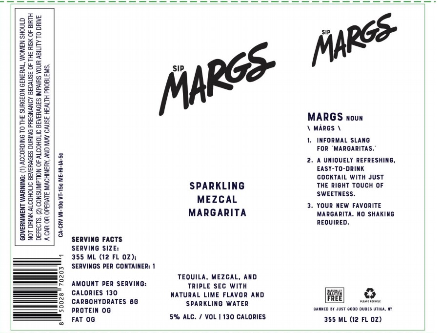 TABC label artwork for SIP MARGS SPARKLING MEZCAL MARGARITA