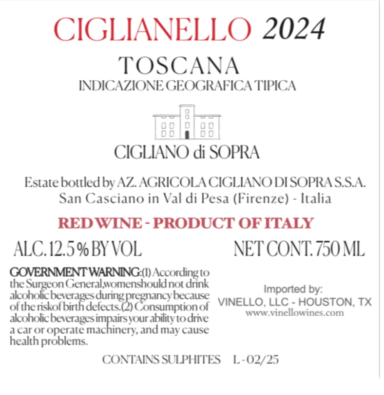TABC label artwork for CIGLIANO DI SOPRA CIGLIANELLO