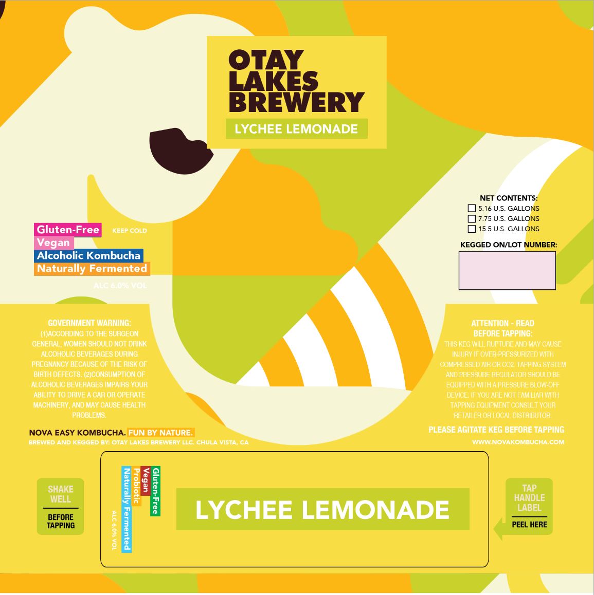 TABC label artwork for LYCHEE LEMONADE