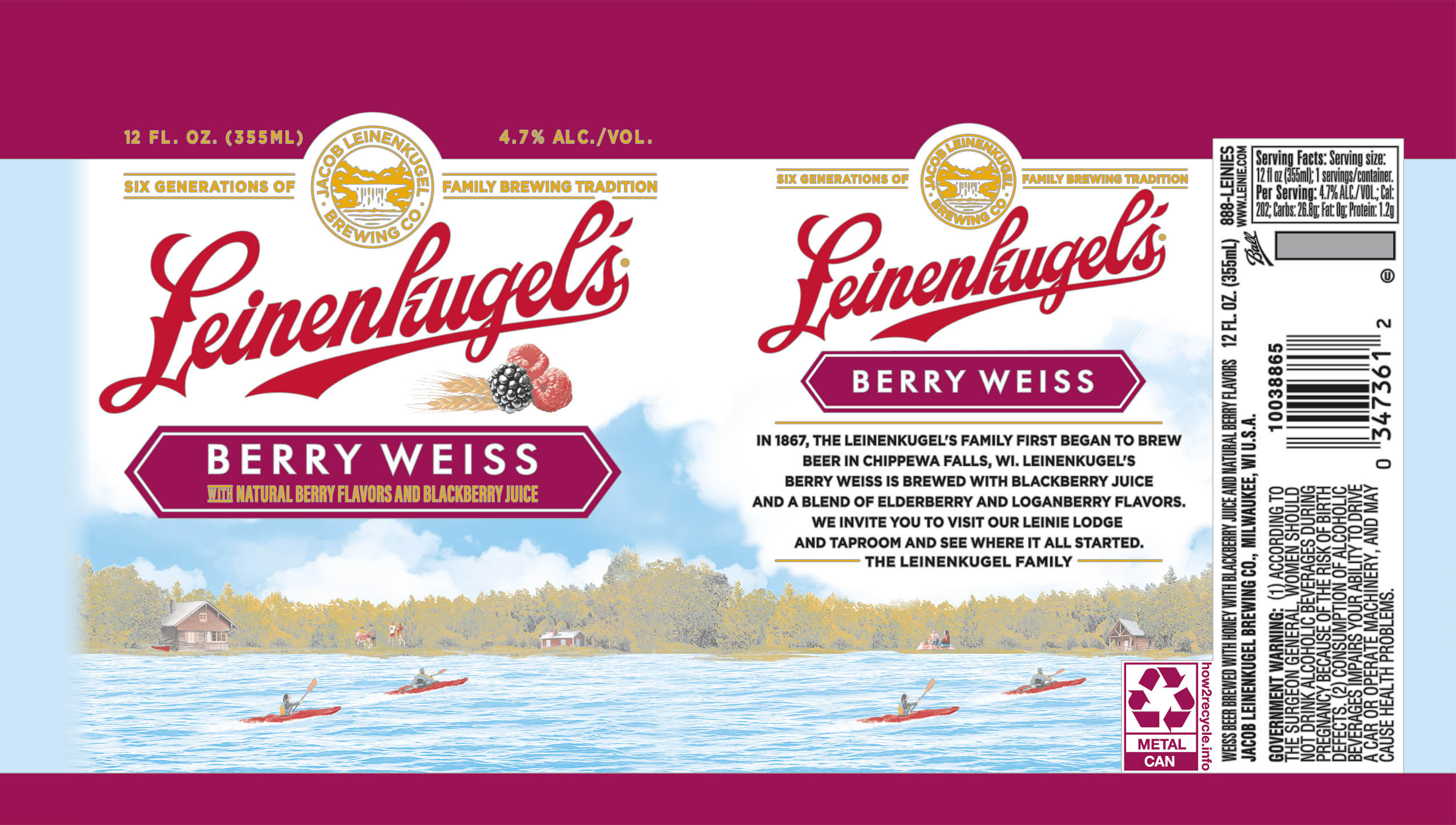 TABC label artwork for Leinenkugel's Berry Weiss