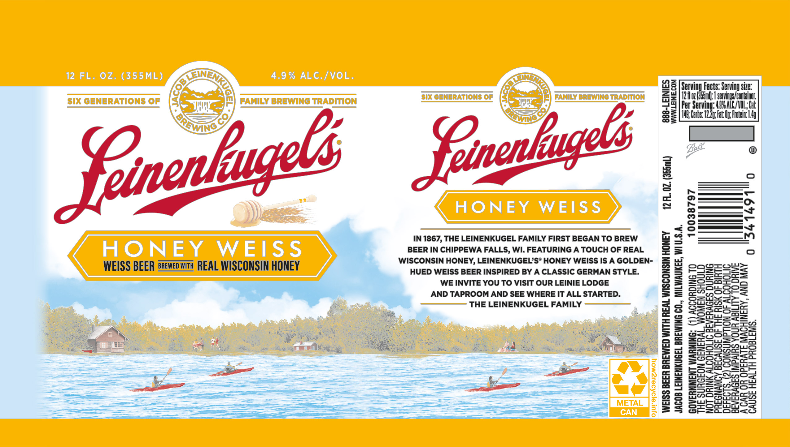TABC label artwork for Leinenkugel's Honey Weiss