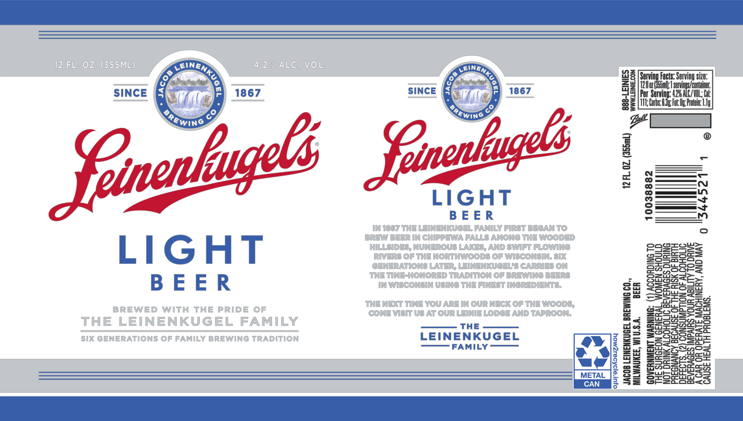 TABC label artwork for Leinenkugel's Light