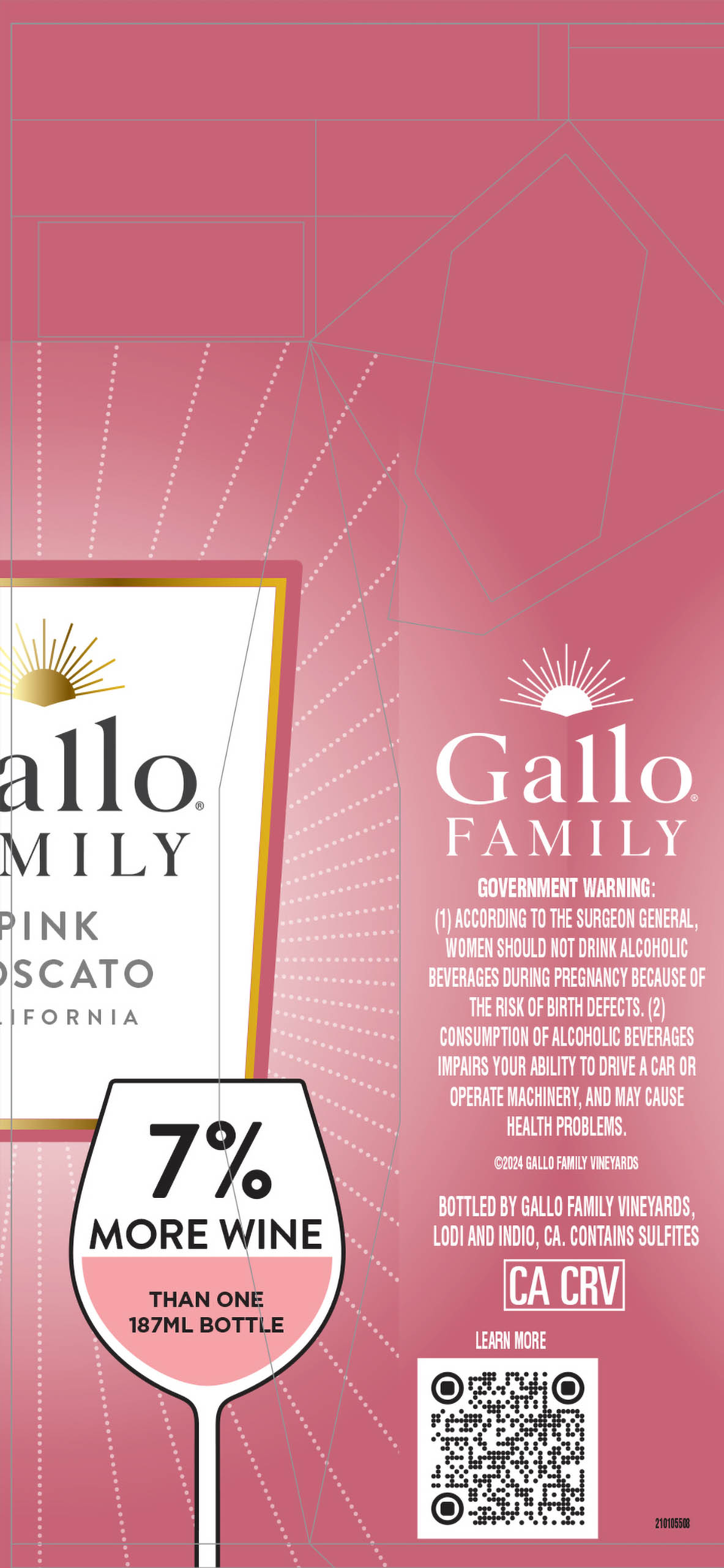 TABC label artwork for Gallo Family Pink Moscato California