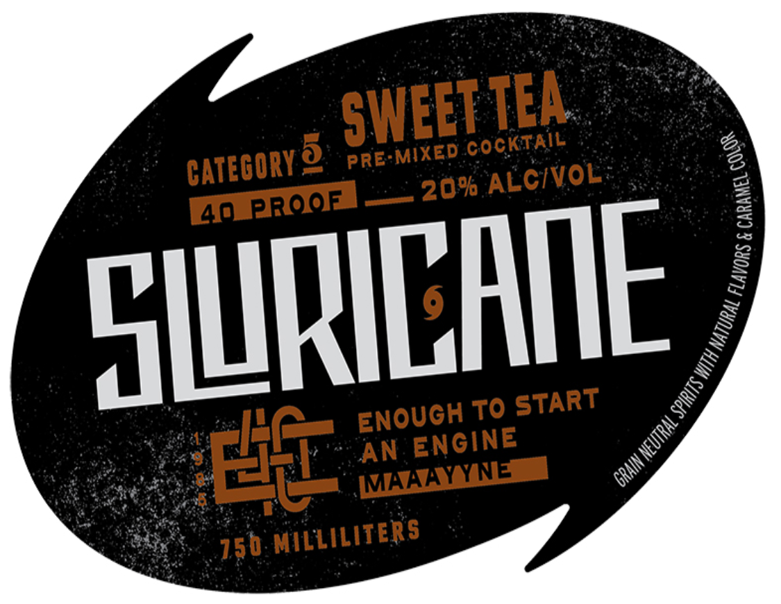 TABC label artwork for Sluricane Sweet Tea