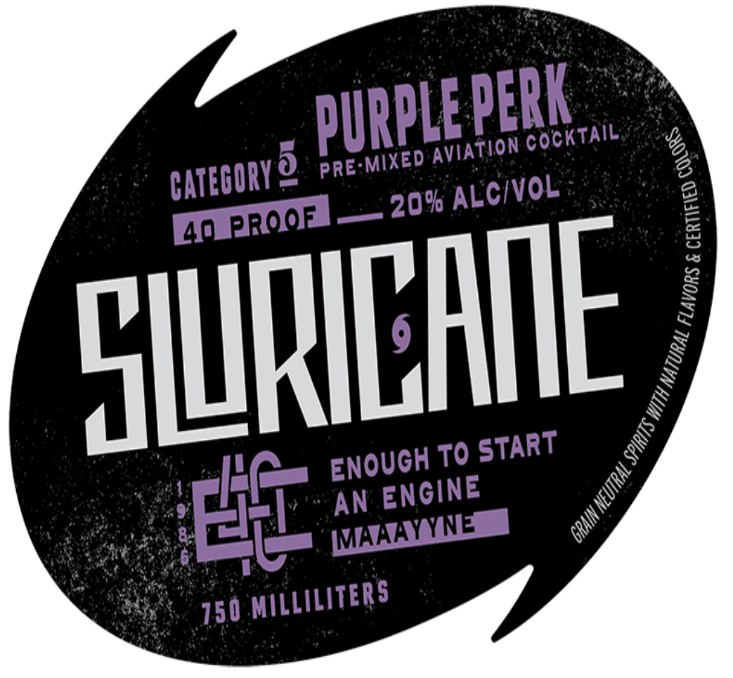 TABC label artwork for Sluricane Purple Perk