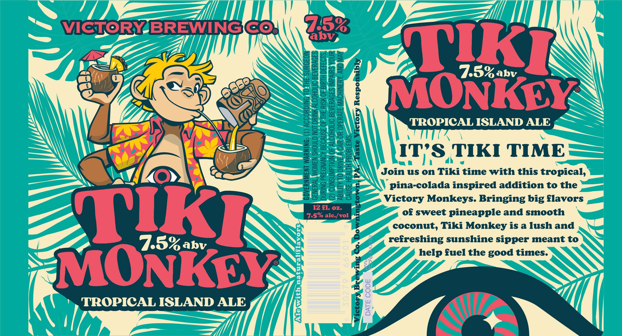 TABC label artwork for VICTORY TIKI MONKEY CAN