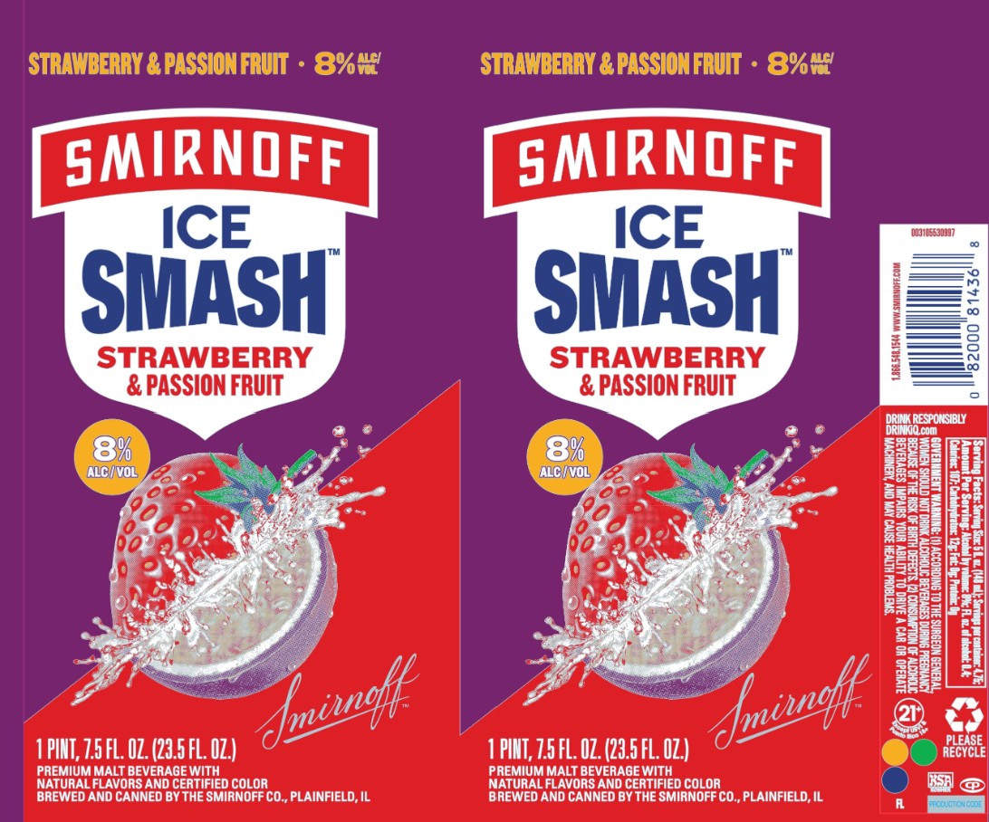 TABC label artwork for Smirnoff Ice Smash Strawberry Passionfruit