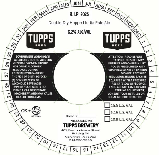 TABC label artwork for R.I.P. 2025