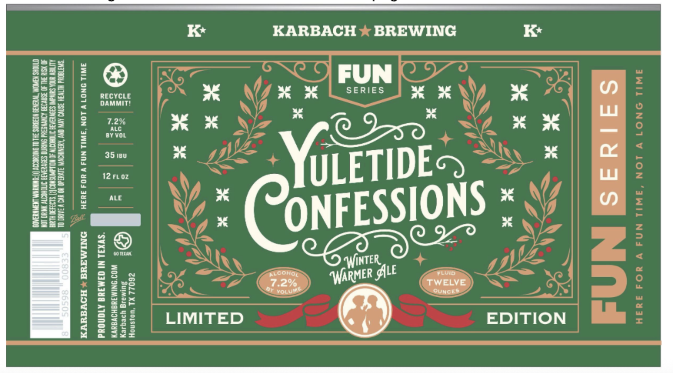 TABC label artwork for KARBACH BREWING YULETIDE CONFESSIONS