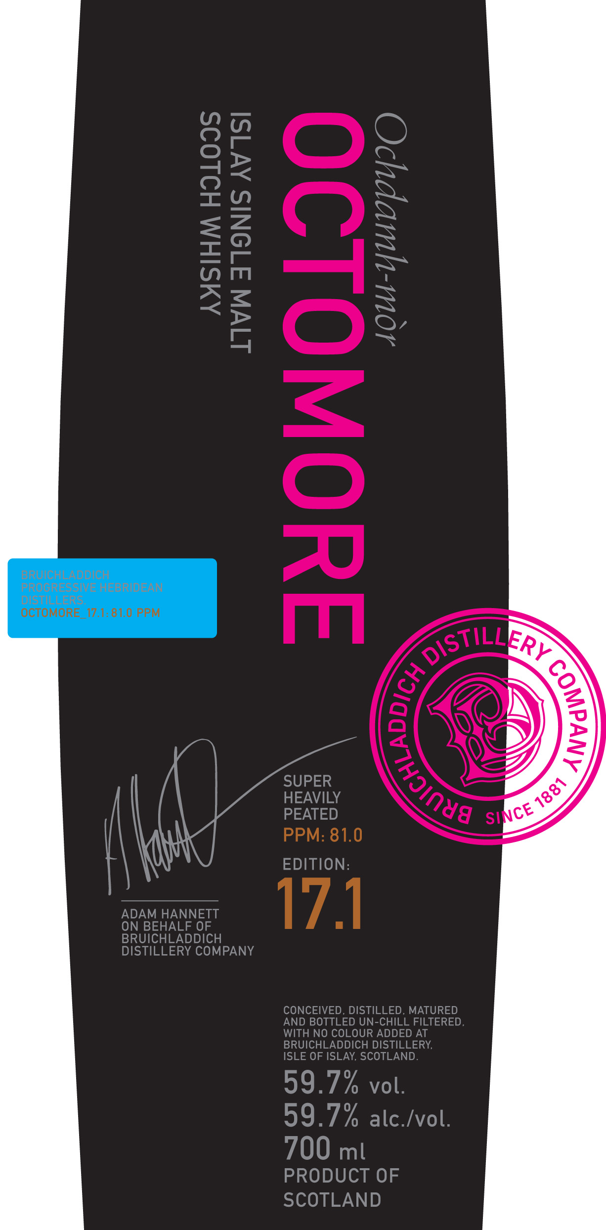 TABC label artwork for Octomore 17.1
