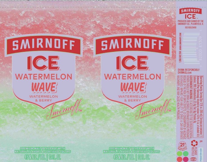 TABC label artwork for Smirnoff Ice Watermelon Wave