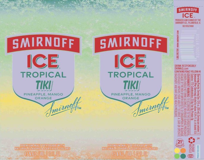 TABC label artwork for Smirnoff Ice Tropical Tiki
