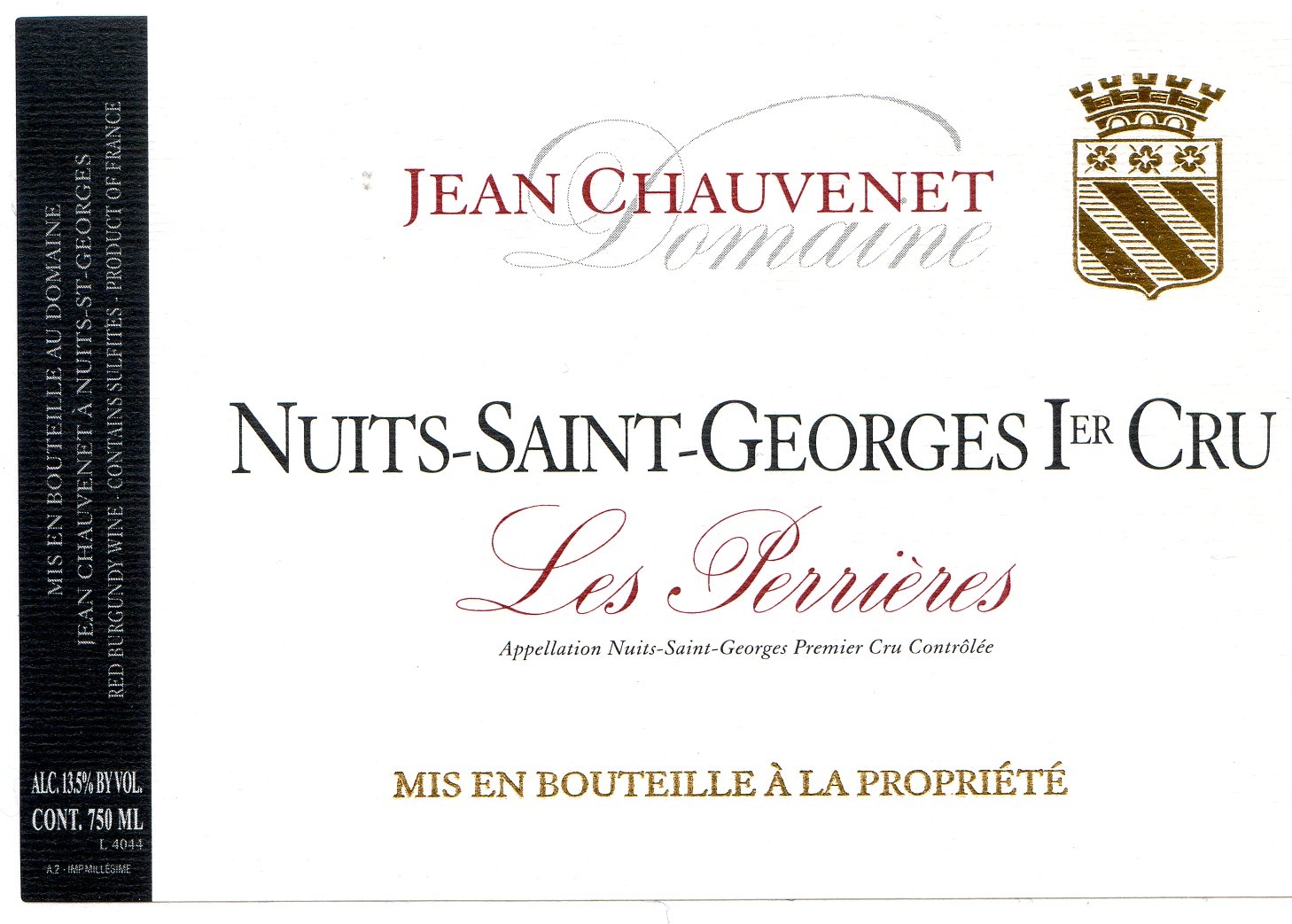 TABC label artwork for Jean Chauvenet Nuits-Saint-Georges 1er Cru Les Perrieres