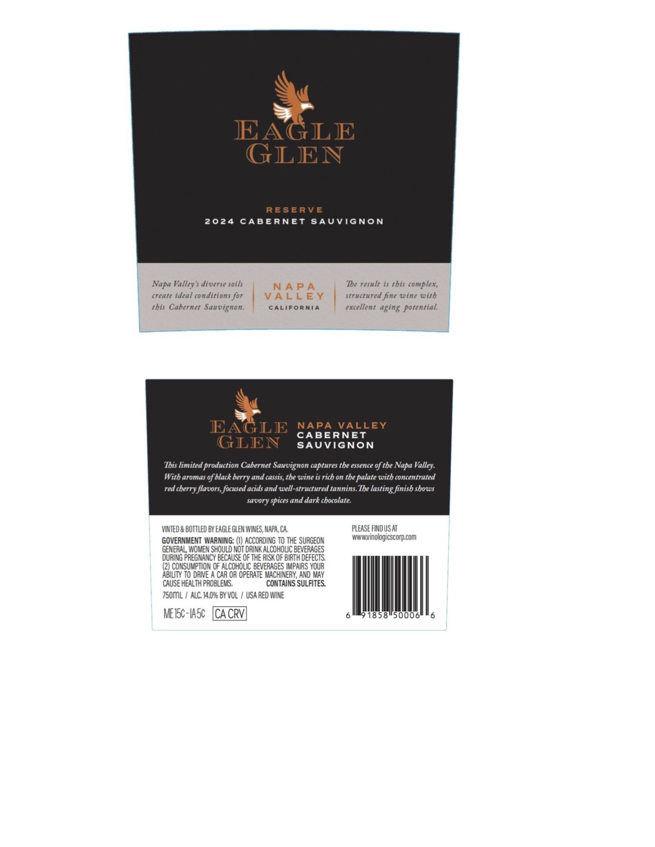 TABC label artwork for Eagle Glen Cabernet Sauvignon Napa